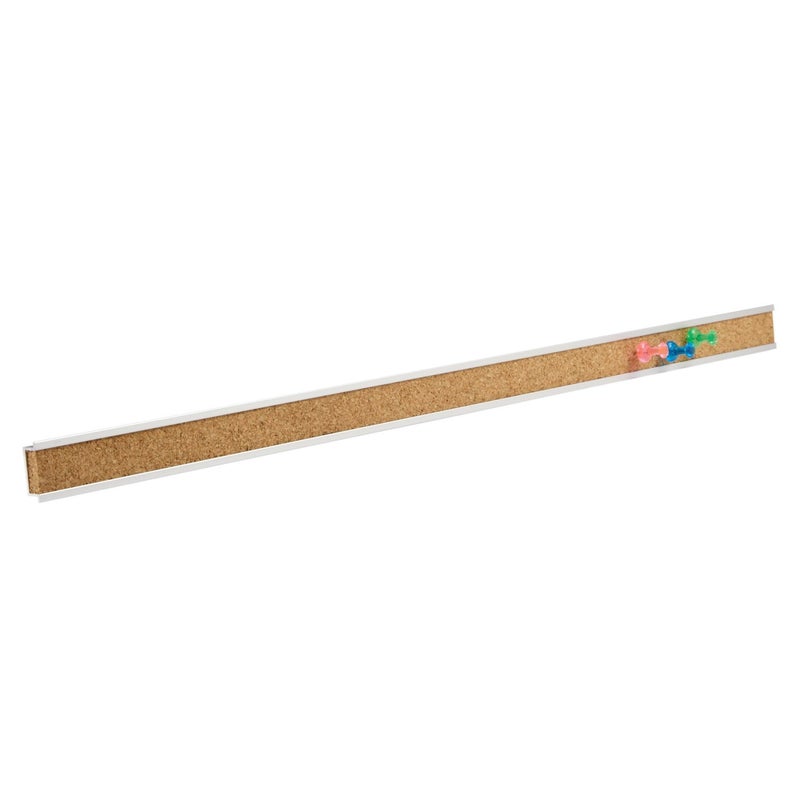 Quartet Bulletin Bar Pin Strip Cork Board 36" x 1", For Classroom, Office, Cubicle, Aluminum Frame (Z2005) - Image 1